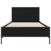 Schwarzes Bettgestell Edidia 90x190cm (Holz und Metall)