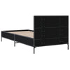Schwarzes Bettgestell Edidia 90x190cm (Holz und Metall)