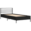 Schwarzes Bettgestell Evghenie 100x200cm (Holz und Metall)