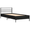 Schwarzes Bettgestell Evghenie 75x190cm (Holz und Metall)
