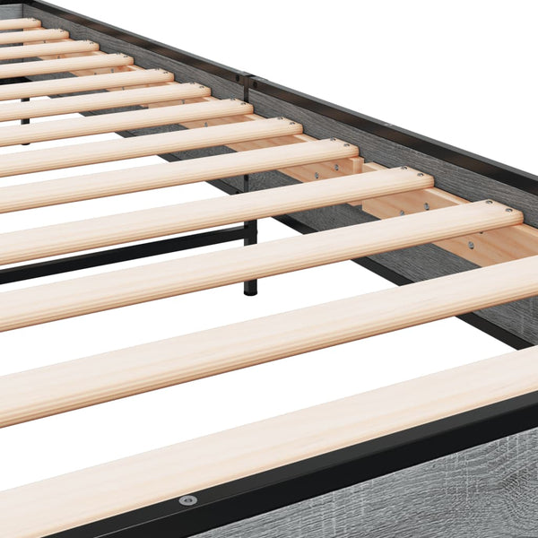 Graues Bettgestell Evghenie 75x190cm (Holz und Metall)