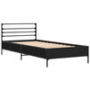 Schwarzes Bettgestell Evghenie 90x190cm (Holz und Metall)