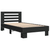 Schwarzer Bettrahmen Narcisa 75x190cm (Holz und Metall)