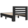 Schwarzer Bettrahmen Narcisa 75x190cm (Holz und Metall)