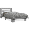 Graues Bettgestell Narcisa 75x190cm (Holz und Metall)