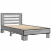 Graues Bettgestell Narcisa 75x190cm (Holz und Metall)