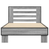 Graues Bettgestell Narcisa 75x190cm (Holz und Metall)