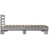 Graues Bettgestell Narcisa 75x190cm (Holz und Metall)