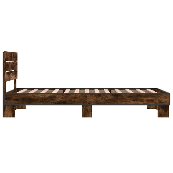 Bettrahmen Rauch-Eiche Alfo 100x200cm (Holz und Metall)