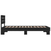 Schwarzer Bettrahmen Alfo 90x200cm (Holz und Metall)