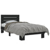 Schwarzes Bettgestell Alfo 75x190cm (Holz und Metall)