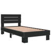 Schwarzes Bettgestell Alfo 75x190cm (Holz und Metall)