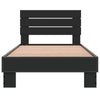 Schwarzes Bettgestell Alfo 75x190cm (Holz und Metall)