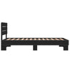 Schwarzes Bettgestell Alfo 75x190cm (Holz und Metall)