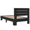Schwarzes Bettgestell Alfo 75x190cm (Holz und Metall)