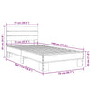 Schwarzes Bettgestell Alfo 75x190cm (Holz und Metall)
