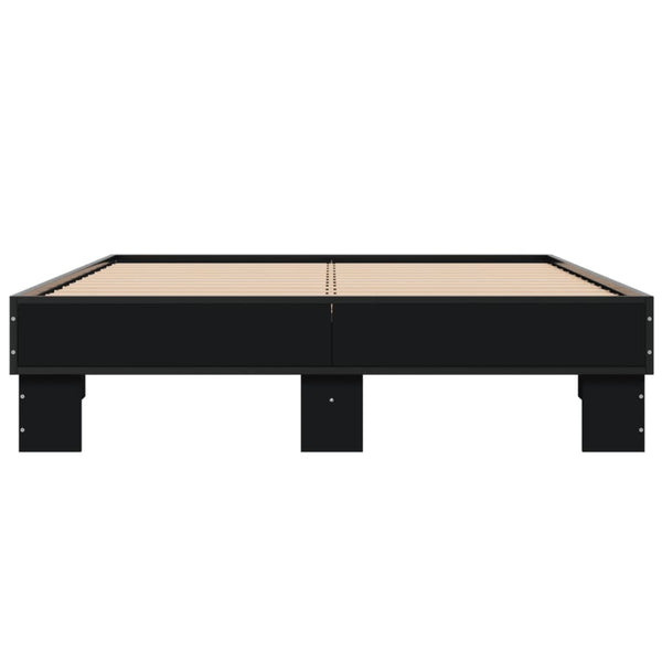 Schwarzer Lattenrost Ladislau 140x200cm (Holz und Metall)