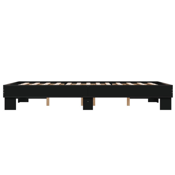 Schwarzer Lattenrost Ladislau 140x200cm (Holz und Metall)
