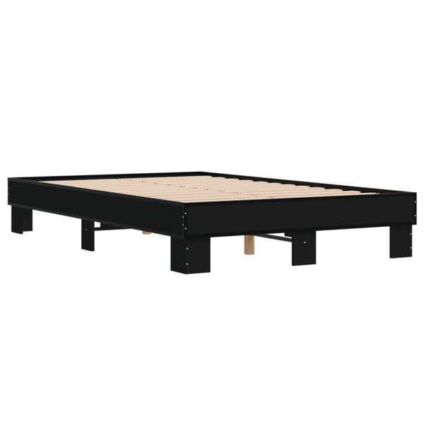 Schwarzer Lattenrost Ladislau 140x200cm (Holz und Metall)