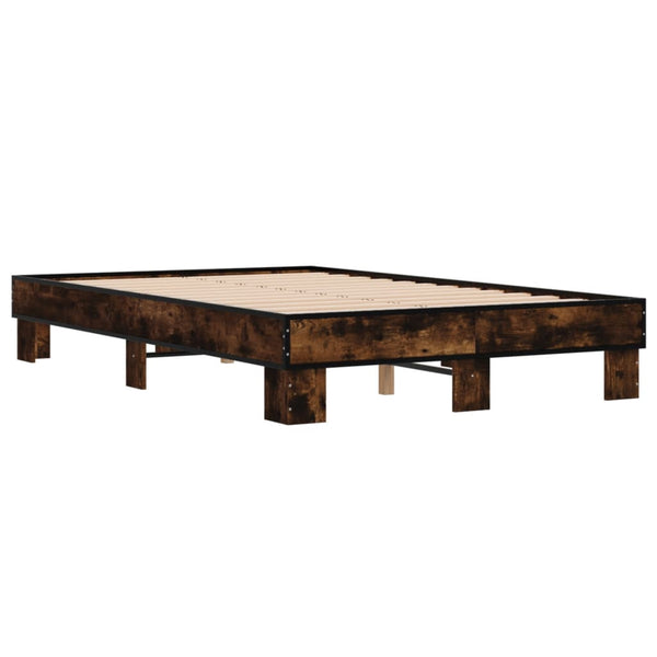 Bettgestell Rauchereiche Ladislau 140x200cm (Holz und Metall)
