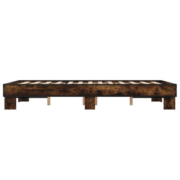 Bettgestell Rauchereiche Ladislau 140x200cm (Holz und Metall)