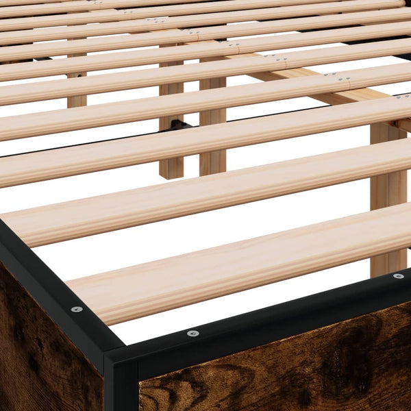 Bettgestell Rauchereiche Ladislau 140x200cm (Holz und Metall)