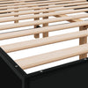 Schwarzes Bettgestell Ladislau 120x200 cm (Holz und Metall)