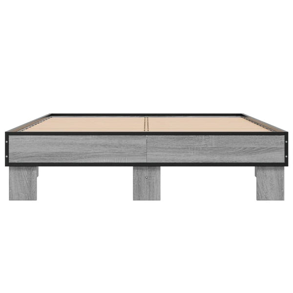 Graues Bettgestell Ladislau 120x200cm (Holz und Metall)