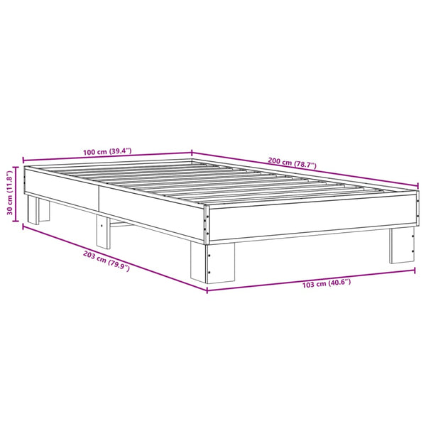 Bettrahmen Savutammi Ladislau 100x200cm (Holz und Metall)