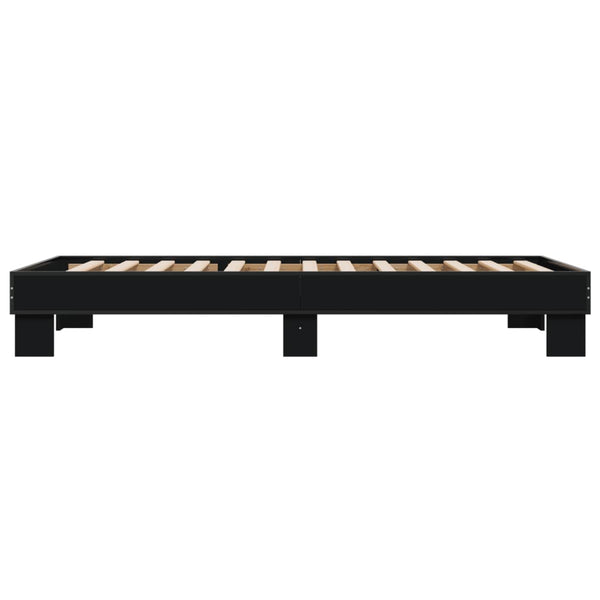 Schwarzes Bettgestell Ladislau 90x200cm (Holz und Metall)
