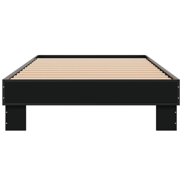 Bettgestell Ladislau Schwarz 75x190cm (Holz und Metall)
