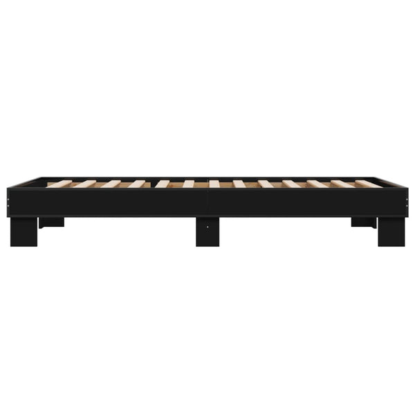 Bettgestell Ladislau Schwarz 75x190cm (Holz und Metall)