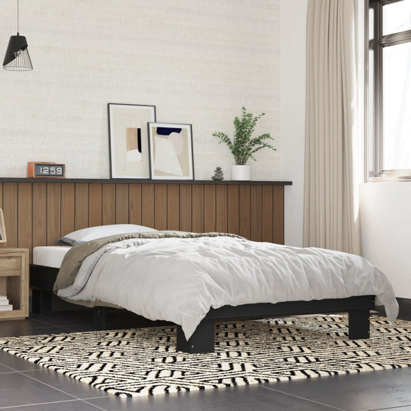Bettgestell Ladislau Schwarz 75x190cm (Holz und Metall)