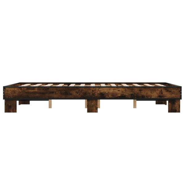 Räuchereiche Bettgestell Ladislaus 140x190cm (Holz und Metall)