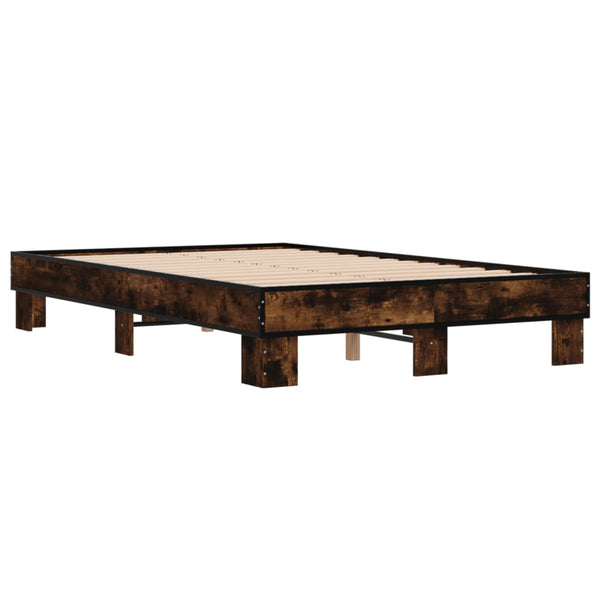 Räuchereiche Bettgestell Ladislaus 140x190cm (Holz und Metall)