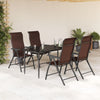 Braune klappbare Outdoor-Stühle Tandarica (4er-Set Polyrattan)