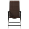 Braune klappbare Outdoor-Stühle Tandarica (4er-Set Polyrattan)