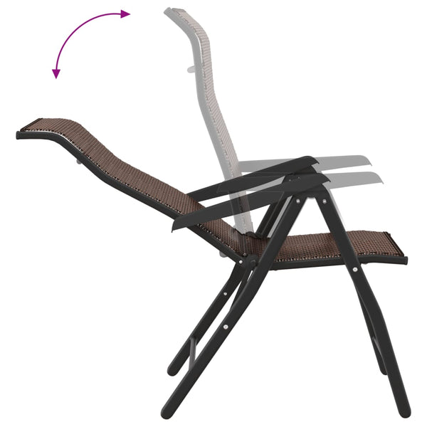 Braune klappbare Outdoor-Stühle Tandarica (4er-Set Polyrattan)
