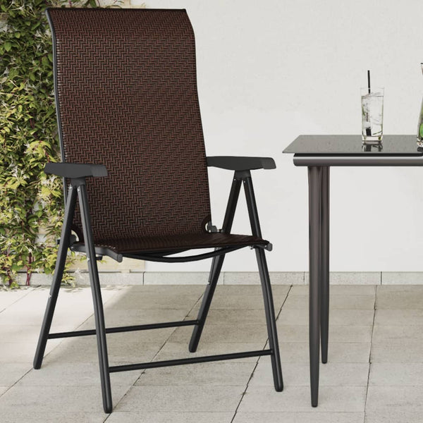 Braune klappbare Outdoor-Stühle Tandarica (4er-Set Polyrattan)