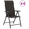 Schwarze faltbare Outdoor-Stühle Tandarica (4 Stk. Kaffeepolyrattan)