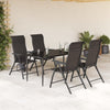 Schwarze faltbare Outdoor-Stühle Tandarica (4 Stk. Kaffeepolyrattan)