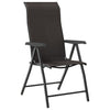 Schwarze faltbare Outdoor-Stühle Tandarica (4 Stk. Kaffeepolyrattan)