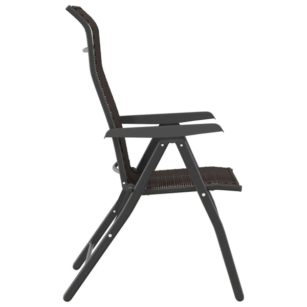 Schwarze faltbare Outdoor-Stühle Tandarica (4 Stk. Kaffeepolyrattan)