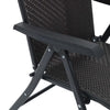 Schwarze faltbare Outdoor-Stühle Tandarica (4 Stk. Kaffeepolyrattan)