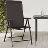 Schwarze faltbare Outdoor-Stühle Tandarica (4 Stk. Kaffeepolyrattan)