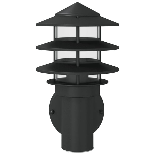 Schwarze Außenwandleuchte Hence (Edelstahl)