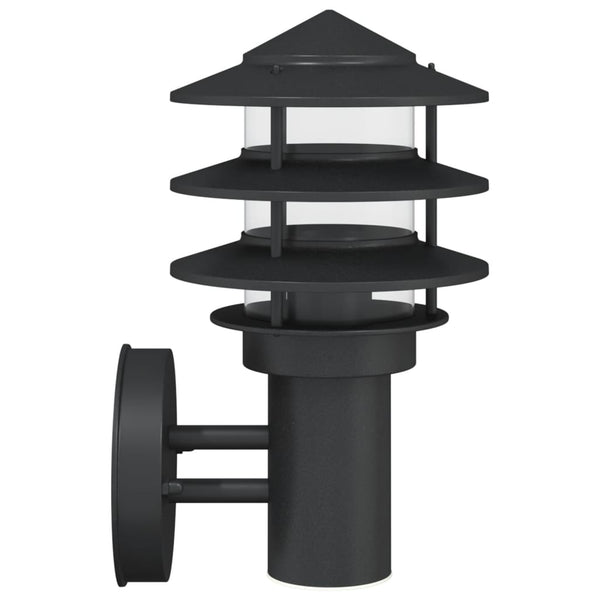 Schwarze Außenwandleuchte Hence (Edelstahl)