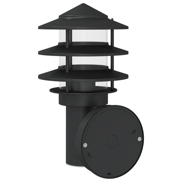 Schwarze Außenwandleuchten Hence (2 Stk. Edelstahl)