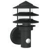 Schwarze Außenwandleuchte mit Sensor Hence (Edelstahl)