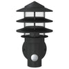 Schwarze Außenwandleuchten mit Sensor Hence (2 Stück Edelstahl)